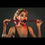 Черно-красный кляп-шарик Love Bite