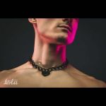 Черный ошейник Embrace с ключиком