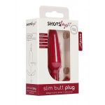Красная анальная пробка для ношения Slim Butt Plug - 8,3 см.