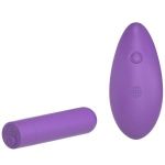 Фиолетовая вибропуля с пультом Rechargeable Remote Control Bullet - 7,62 см.