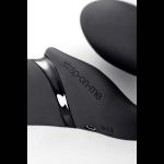 Черный безремневой вибрострапон Silicone Bendable Strap-On - size M