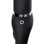 Черный безремневой вибрострапон Silicone Bendable Strap-On - size M