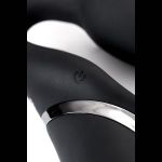 Черный безремневой вибрострапон Silicone Bendable Strap-On - size M