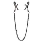 Черные зажимы на соски на цепочке Deluxe Nipple Clamps