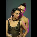 Черно-красный ошейник Cabaret