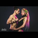 Черный ошейник Circus с поводком
