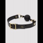 Черный кляп-шар Bound to You Faux Leather Ball Gag