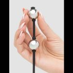Серебристые шарики Inner Goddess Mini Silver Pleasure Balls 85g на черном силиконовом шнурке