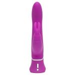 Лиловый вибратор Curve Thrusting Rechargeable Rabbit Vibrator - 24,1 см.