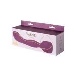 Фиолетовый двусторонний вибромассажер Heating Wand с нагревом - 22 см.