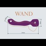 Фиолетовый двусторонний вибромассажер Heating Wand с нагревом - 22 см.
