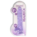 Фиолетовый фаллоимитатор Realrock Crystal Clear 9 inch - 25 см.