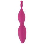 Ярко-розовый клиторальный вибратор с 3 насадками Spot Vibrator with 3 Tips - 17,9 см.