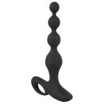 Черная анальная цепочка с вибрацией Rechargeable Anal Beads - 20 см.