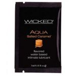 Лубрикант со вкусом соленой карамели Wicked Aqua Salted Caramel - 3 мл.