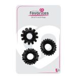 Набор из 3 черных эрекционных колец SET OF 3 COCKRINGS