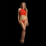 Эффектный комплект Festive Rhinestone Top and Thong со стразами