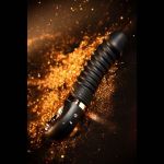 Черный вибратор Waname D-Splash Hurricane с ребрышками - 22,5 см.