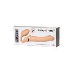 Телесный безремневой вибрострапон Vibrating Bendable Strap-On - size L