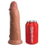 Кофейный фаллоимитатор 8  Silicone Dual Density Cock - 22,8 см.