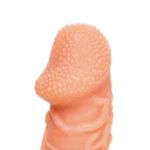 Телесная закрытая насадка с венками Cock Sleeve 006 Size L - 17,6 см.