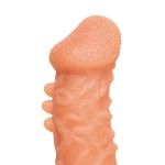 Телесная закрытая насадка с шершавой головкой Cock Sleeve 007 Size S - 13,8 см.