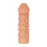 Телесная закрытая насадка с пучками шишечек Cock Sleeve 009 Size M - 15,6 см.