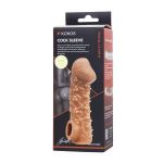Телесная закрытая насадка с пучками шишечек Cock Sleeve 009 Size M - 15,6 см.