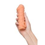 Телесная закрытая насадка с пучками шишечек Cock Sleeve 009 Size M - 15,6 см.