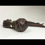 Коричневая генитальная кожаная плеть - 30 см.