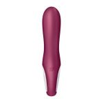 Малиновый вибратор-кролик Hot Bunny с функцией нагрева - 17,5 см.