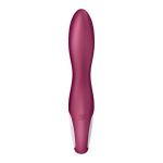 Малиновый вибромассажер для стимуляции G-точки Heated Thrill - 20,6 см.
