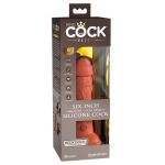 Фаллоимитатор цвета карамели 6  Vibrating Silicone Dual Density Cock - 17,8 см.