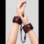 Красно-черные наручники Reversible Faux Leather Wrist Cuffs