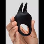 Черное эрекционное виброкольцо Sensation Rechargeable Vibrating Rabbit Love Ring