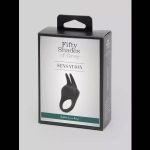 Черное эрекционное виброкольцо Sensation Rechargeable Vibrating Rabbit Love Ring