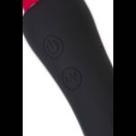 Черно-красный двусторонний вибромассажер Black&Red - 21 см.