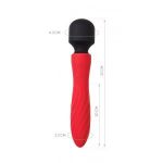 Красно-черный двусторонний вибромассажер Black&Red - 21 см.