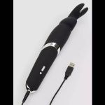 Черный вибратор Rabbit Rechargeable Wand Vibrator - 26,7 см.