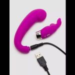 Лиловый вибратор Mini G-Spot Curve Vibe с клиторальным зайчиком