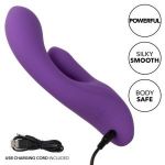 Фиолетовый вибратор-кролик Stella Liquid Silicone Dual Pleaser - 17,25 см.