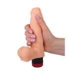 Реалистичный виброфаллос с мошонкой - 15,5 см.