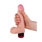 Фаллоимитатор с мошонкой и вибрацией - 20,7 см.