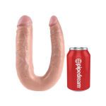 Телесный двусторонний фаллоимитатор U-Shaped Large Double Trouble - 44,4 см.
