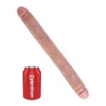 Телесный двусторонний фаллоимитатор 16  Thick Double Dildo - 40,6 см.