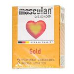 Презервативы Masculan Gold с ароматом ванили - 3 шт.