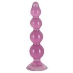 Фиолетовый анальный стимулятор-ёлочка Anal Beads - 13 см.