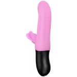 Нежно-розовый пульсатор с клиторальным лепестком Bi Stronic Fusion - 21,5 см.