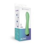 Салатовый изогнутый вибратор Altas - 21 см.