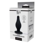 Черный анальный стимулятор DUAL DENSITY PLEASURE PLUG M - 9,3 см.